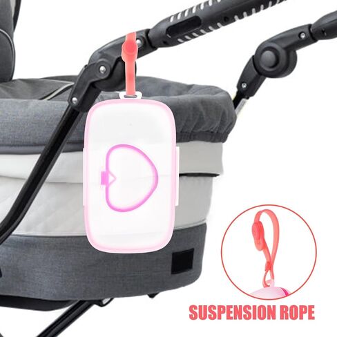 Healifty Baby Wipes Dispenser Box Portable Wet Tissue Pouch Case with Belt Clip for on the Go Lightweight Travel Wipe Holder for Stroller and Diaper Bag Compact Pink in Kuwait