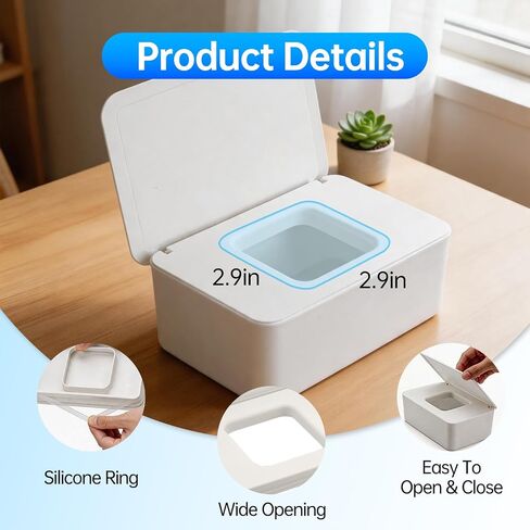 Wipes Container Compatible with Cottonelle | Refillable Flushable Wipes Holder for Huggies Wipes, Airtight Lid for Bathroom & Car,Keeps Wipe Fresh and Clean in Kuwait