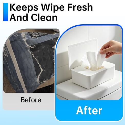 Wipes Container Compatible with Cottonelle | Refillable Flushable Wipes Holder for Huggies Wipes, Airtight Lid for Bathroom & Car,Keeps Wipe Fresh and Clean in Kuwait