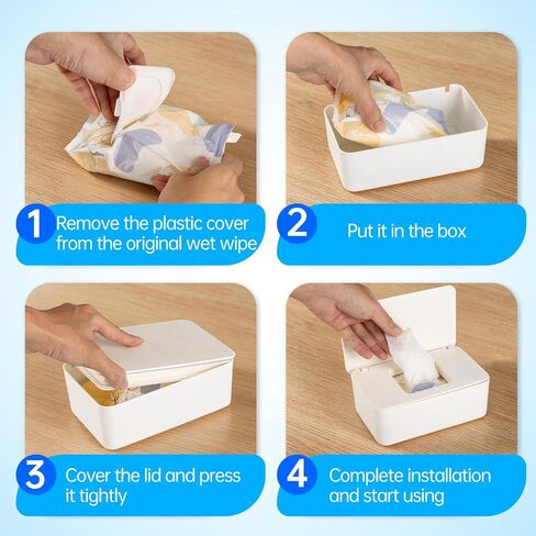 Wipes Container Compatible with Cottonelle | Refillable Flushable Wipes Holder for Huggies Wipes, Airtight Lid for Bathroom & Car,Keeps Wipe Fresh and Clean in Kuwait