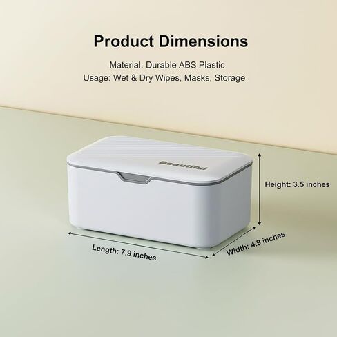 Waterproof Refillable Wipes Dispenser, Sealed Dust‑Proof Wipe Holder for Baby & Adult, Large Capacity Easy‑Pull Wipes Container, Multi‑Purpose Tissue Mask Storage Case for Home Bathroom Kitchen in Kuwait