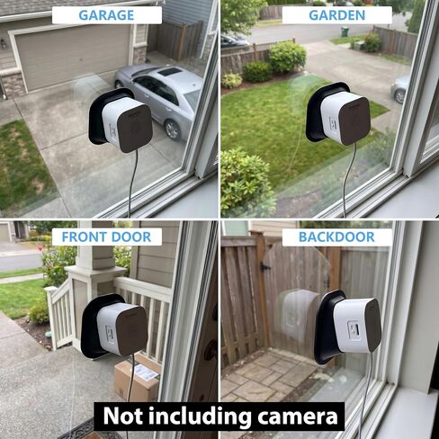 2 Pack Angled Window Camera Mount, 18° Angle Adapter for Most Magnetic Window Security Cameras Viewing Through Glass, Adhesive Glass Mount, 30mm Lens Opening in Kuwait