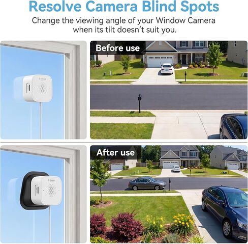 2 Pack Angled Window Camera Mount, 18° Angle Adapter for Most Magnetic Window Security Cameras Viewing Through Glass, Adhesive Glass Mount, 30mm Lens Opening in Kuwait