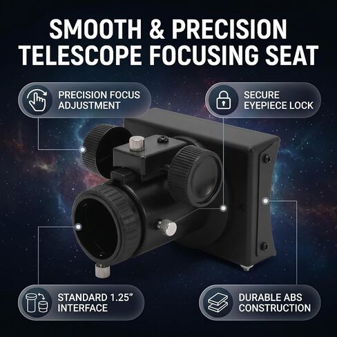 Telescope Focusing Seat 140mm 1.25 Inch Reflector Telescope Focuser, with Smooth Adjustment Locking Knob for Astronomy Astrophotography in Kuwait