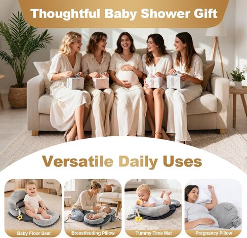 Baby Feeding Pillow, Anti Overflow Breast Feeding Pillow, Tummy Time Mat | Large & Detachable Design in Kuwait
