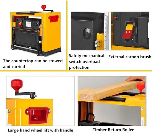220V Electric Woodworking Planer, 2000W Power Benchtop Planer with 8000R/Min Benchtop Jointer, with Copper Motor Multifunctional Planer in Kuwait