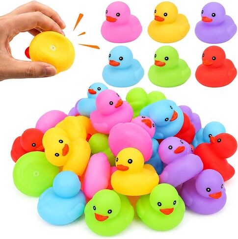 EKisemio 30 Pack Classic Yellow Rubber Ducks, Mini Squeaky Duck Bath Toys for Kids, Floating Duckies for Jeep Ducking, Cruise Ship Hiding, Party Favors, Classroom Prizes(2.4 in) in Kuwait