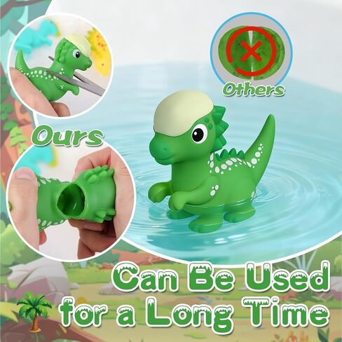 9PCS Dinosaur Bath Toys for Kids, Soft Mold Free Bath Toys | No Hole Float on Water Bathtub Toys for Toddlers, Babies 6-12 Months, 1-6 Birthday Christmas Stocking Stuffers Gifts in Kuwait