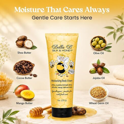 BELLA B Silk & Honey 8 oz - Pregnancy Safe Moisturizing Lotion - Made with Natural Ingredients - Use Twice Daily for Moist, Soft Skin in Kuwait