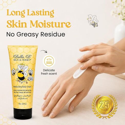 BELLA B Silk & Honey 8 oz - Pregnancy Safe Moisturizing Lotion - Made with Natural Ingredients - Use Twice Daily for Moist, Soft Skin in Kuwait