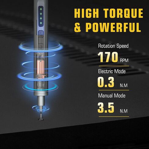 Mini Electric Screwdriver, 42-in-1 Precision Electric Screwdriver Set, Cordless, 36 Mangetic Bits, LED, Mini Power Screwdriver Repair Tool Kit for Electronics Phone Laptop Watch Camera in Kuwait
