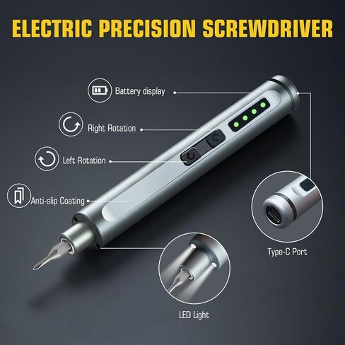 Mini Electric Screwdriver, 42-in-1 Precision Electric Screwdriver Set, Cordless, 36 Mangetic Bits, LED, Mini Power Screwdriver Repair Tool Kit for Electronics Phone Laptop Watch Camera in Kuwait