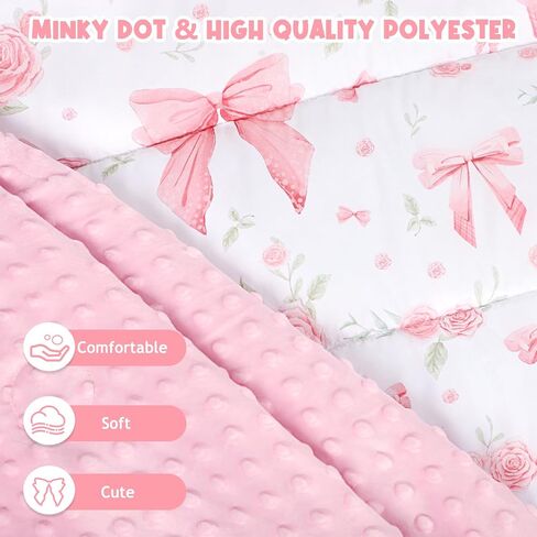 Toddler Nap Mat with Pillow and Plush Blanket, Kids Sleeping Bags for Preschool Daycare, Slumber Bags for Girls Boys Ages 3-7 Years, 55'' x 23'', Pink Rose in Kuwait