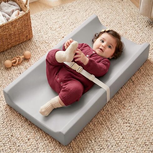 Mallify Baby Changing Pad, Waterproof & Wipeable Vegan Leather Diaper Changing Mat, Non-Slip Changing Pad for Dresser, Changing Table (Grey) in Kuwait