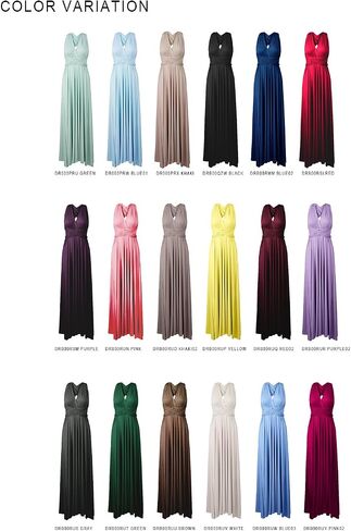 PERSUN Women's Elegant Long Multi Way Strap Wrap Convertible Formal Nursing Maternity Dress,Green,M in Kuwait