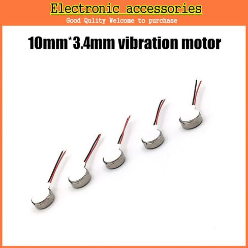 10Pcs 10x3.4mm Mini Vibration Motors 3.0V DC Flat Coin Button-Type Micro DC Vibrating Motor for Mobile Cell Phone Pager Tablet Household Appliances in Kuwait
