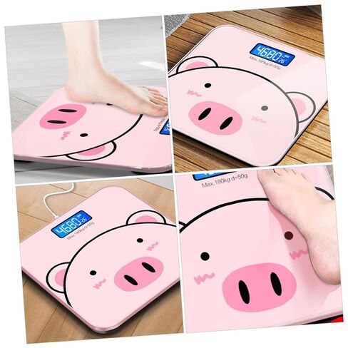 USB Rechargeable Cartoon Weight Scale with High Sensitivity Sensor Durable Electronic Digital Health for Home Use Accurate Measurement of Weight and Room Temperature Display in Kuwait