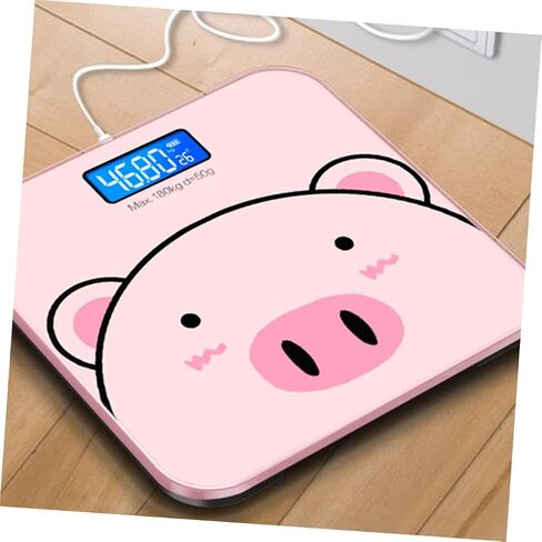USB Rechargeable Cartoon Weight Scale with High Sensitivity Sensor Durable Electronic Digital Health for Home Use Accurate Measurement of Weight and Room Temperature Display in Kuwait