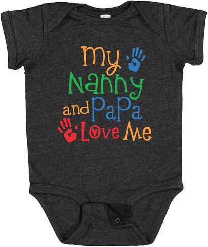 inktastic Nanny and Papa Love Me Baby Bodysuit in Kuwait