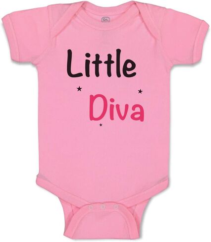 Custom Boy & Girl Baby Bodysuit Little Diva Funny Cotton Baby Clothes Soft Pink Design Only Newborn in Kuwait