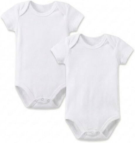 Baby Bodysuits 100% Organic Cotton, Unisex Short Sleeve Newborn Essentials, Ultra Soft Layette, 0-24 Months in Kuwait