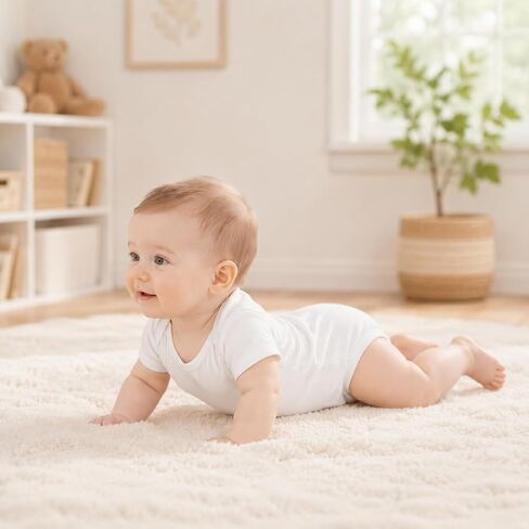 Baby Bodysuits 100% Organic Cotton, Unisex Short Sleeve Newborn Essentials, Ultra Soft Layette, 0-24 Months in Kuwait