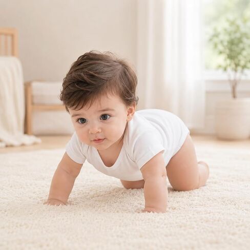 Baby Bodysuits 100% Organic Cotton, Unisex Short Sleeve Newborn Essentials, Ultra Soft Layette, 0-24 Months in Kuwait
