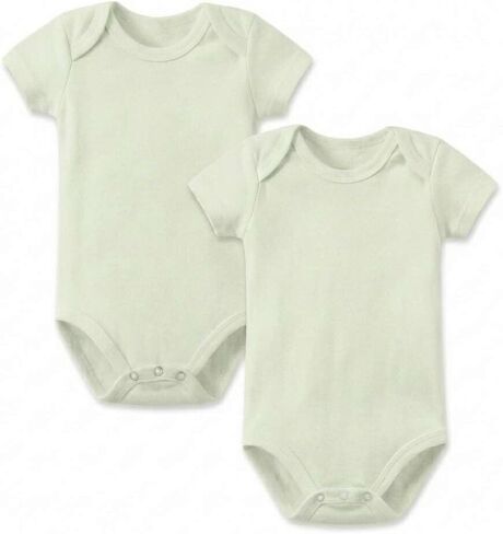 Baby Bodysuits 100% Organic Cotton, Unisex Short Sleeve Newborn Essentials, Ultra Soft Layette, 0-24 Months in Kuwait