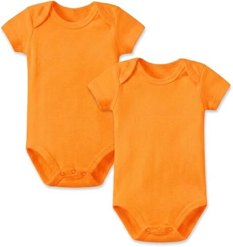 Baby Bodysuits 100% Organic Cotton, Unisex Short Sleeve Newborn Essentials, Ultra Soft Layette, 0-24 Months in Kuwait