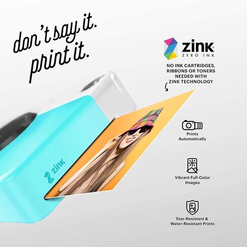 KODAK Printomatic Digital Instant Print Camera - Full Color Prints On ZINK 2x3" Sticky-Backed Photo Paper (Blue) Print Memories Instantly (Renewed) in Kuwait