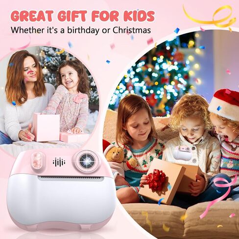 Kids Camera Instant Print 1080P Front Rear Dual Selfie - Toddler Cameras with Digital Video Games,32GB & 5-Colored Print Paper/ 250 Photos,Easy to Use & Great Toys Gifts for Boys Girls, Ages 3-12 in Kuwait