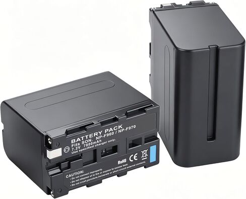 2-Pack NP-F970 7800mAh Battery Compatible with Sony NP-F970 NP-F550 NP-F750 | NP-F950 NP-F570 NP-F960 NP-F930 NP-F975 NP-F980 DCR-VX2100 DSR-PD170 HDR-AX2000E HDR-FX1000, For Handycam LED Light Monitor in Kuwait