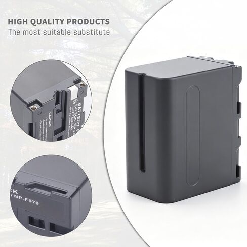 2-Pack NP-F970 7800mAh Battery Compatible with Sony NP-F970 NP-F550 NP-F750 | NP-F950 NP-F570 NP-F960 NP-F930 NP-F975 NP-F980 DCR-VX2100 DSR-PD170 HDR-AX2000E HDR-FX1000, For Handycam LED Light Monitor in Kuwait