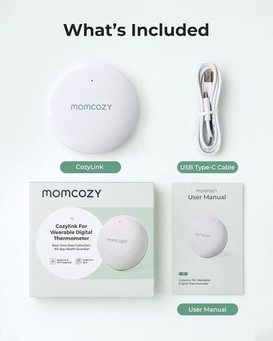 Momcozy CozyLink for Wearable Digital Thermometer, Accessory Only, Not a Thermometer, Requires Momcozy Baby Thermometer,More Stable Remote Temperature Monitoring Within 10m，Signal-Boosting in Kuwait