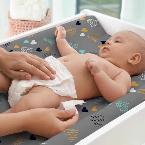 BROLEX Changing Pad Covers for Baby: Boy Girls Ultra Stretchy Soft 2 Pack, Heart Pattern in Kuwait