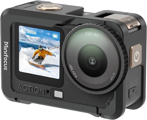 Camera Cage for DJI Osmo Action 6, Expansion Protective Frame Case with Cold Shoe 1/4"-20 Locating Holes, Quick-Release Aluminum Housing Cover for Tripod Selfie Stick, Action 6 Camera Accessories in Kuwait