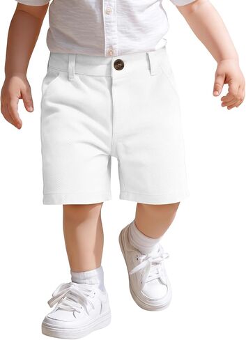 Halfchet Toddler Baby Boys Cotton Shorts Kids Bermuda Knee Button Loose Athletic Chino Baggy Uniform Sweat Shorts 18M-5T in Kuwait