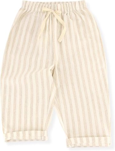ACESTAR Toddler Boy Thin Cotton Linen Pants, Striped Baggy Wide Leg Pants for Boys Casual Spring Summer Trousers in Kuwait