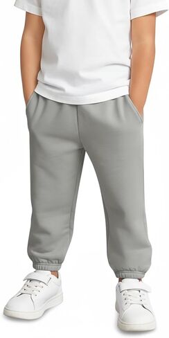 Haloumoning Toddler Baby Boy Cotton Pants Little Kids Elastic Waist Joggers Sweatpants with Pockets in Kuwait