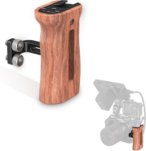 SmallRig Wooden Side Handle with 1/4''-20 Screws, Max. Load 15kg/33lbs, Up and Down Adjustable, for Left or Right Hand in Kuwait