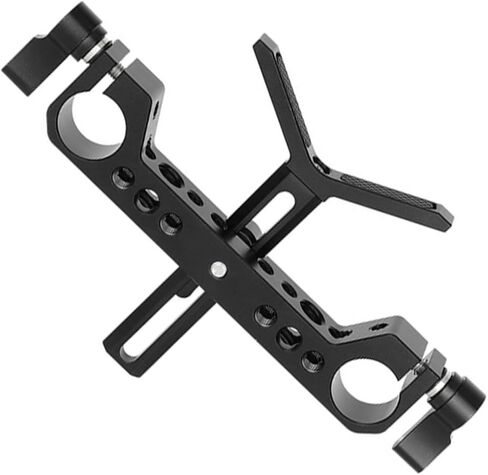 Camera 19mm Y Shaped Lens Bracket Holder Height Adjustable for DSLR Sholuder Mount 19mm Systems in Kuwait