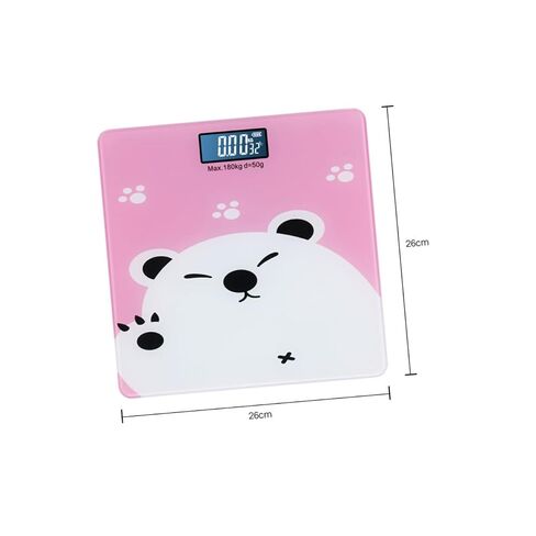 Healifty Electronic Digital Weight Scale for Adults and Boy Girl High Precision Temperature Detector Pink Cartoon Suitable for Home Use and Family Weighing in Kuwait