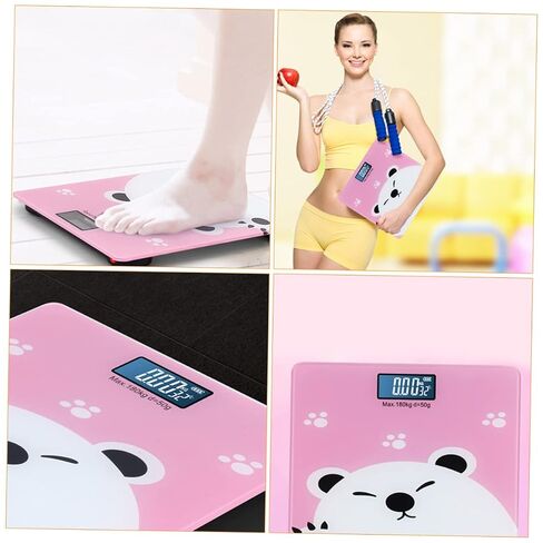 Healifty Electronic Digital Weight Scale for Adults and Boy Girl High Precision Temperature Detector Pink Cartoon Suitable for Home Use and Family Weighing in Kuwait