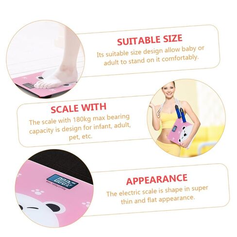 Healifty Electronic Digital Weight Scale for Adults and Boy Girl High Precision Temperature Detector Pink Cartoon Suitable for Home Use and Family Weighing in Kuwait