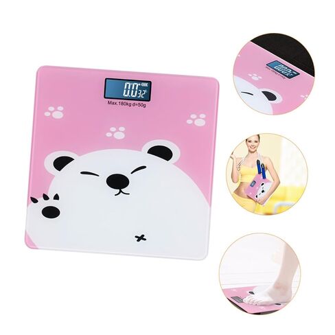 Healifty Electronic Digital Weight Scale for Adults and Boy Girl High Precision Temperature Detector Pink Cartoon Suitable for Home Use and Family Weighing in Kuwait