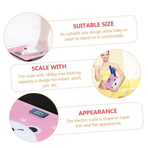 TOYANDONA Multifunctional Digital Weight Scale for Pets Adults with High Precision Sensor Wide Capacity Bright Display Indoor Temperature Monitor Protective Edging Design in Kuwait