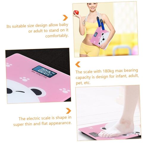 TOYANDONA Multifunctional Digital Weight Scale for Pets Adults with High Precision Sensor Wide Capacity Bright Display Indoor Temperature Monitor Protective Edging Design in Kuwait