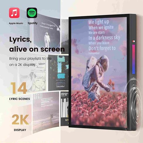 Gallery T2 30" 2K Digital Picture Frame with 2.1 Hi-Fi Bluetooth Speaker, Paper-Like Anti‑Glare Display & Dynamic Lyrics – High‑Fidelity Audio & Art for Home Decor, Wall/Tabletop in Kuwait