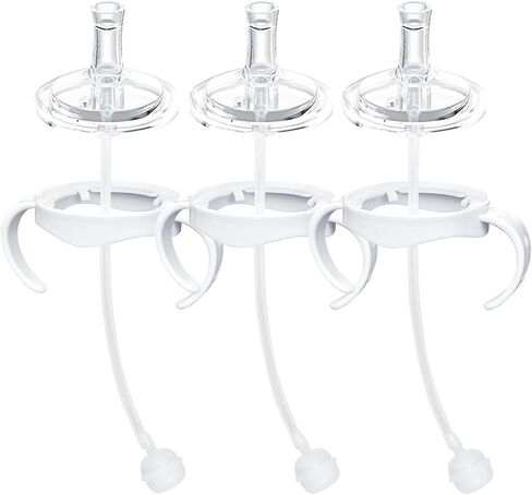 Sippy Cup Conversion Kit Compatible with Philips Avent Natural Baby Bottles, Soft Straw top and Weighted Ball Sippy Cup Transition Kit with Handles, 8m+ Pack of 3 in Kuwait