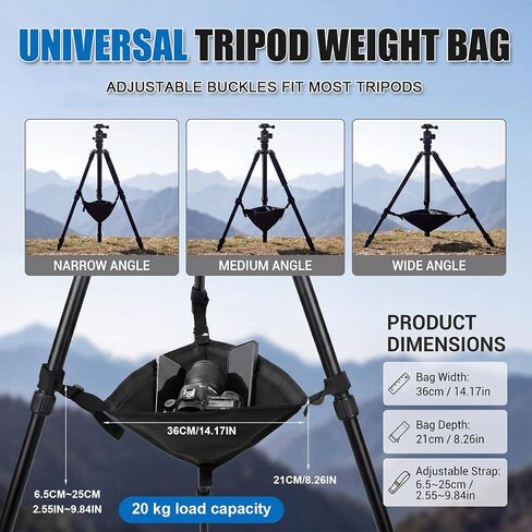 Woanger 2 Pcs Tripod Weights Stone Bag, Heavy Duty Weighted Sand Bags for Tripod Easel Light Stand Photography Astrophotography Paintings, Tripods Rock Bag with Adjustable Buckles 9 Extra Pockets in Kuwait